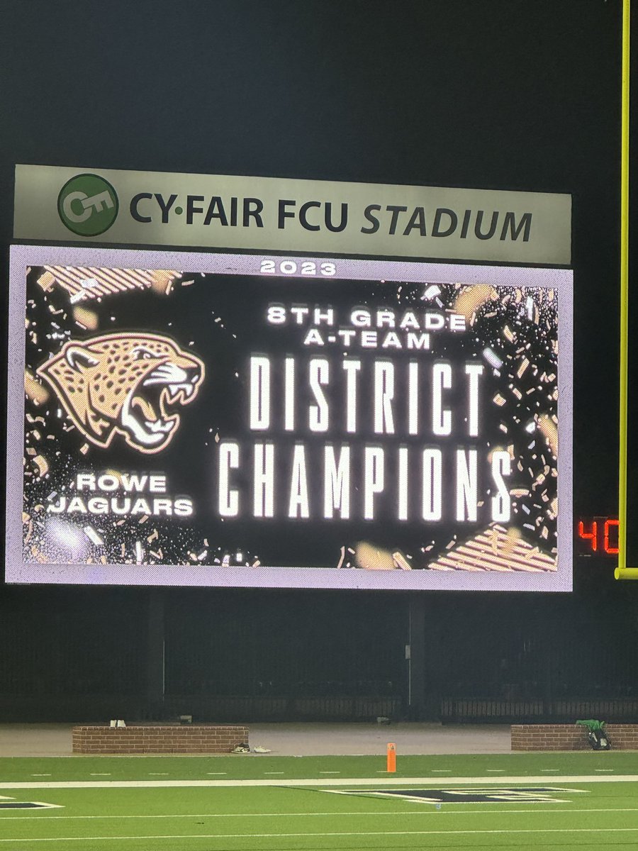 What a special group of 8th graders! Our 8A football team are District Playoff Champions. We made history! 8A &amp; 8B champions!