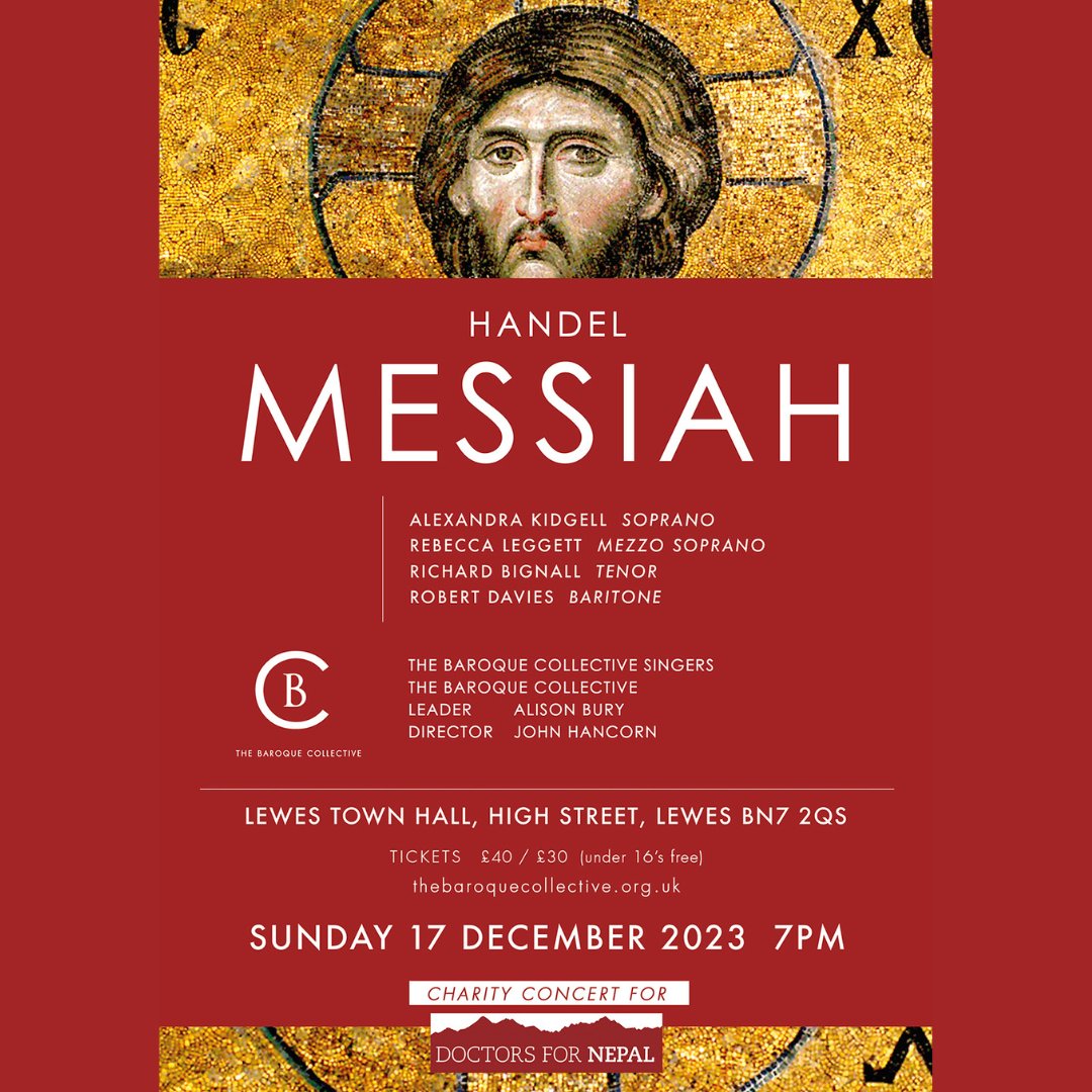 Tickets still available for Handel's Messiah, performed by The Baroque collective and The Baroque Collective Singers, in aid of DFN - Secure your seats now!

For information and tickets:
bit.ly/44VvZ99