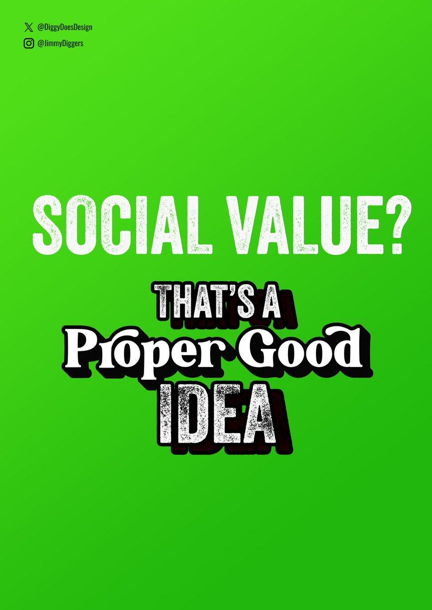 Create posters that bring to life how adding ‘Social Value' can help you build a #ProperGood business!

@OneMinuteBriefs @Sector3SK
@GoodnessCIC
#SocialEnterpriseDay