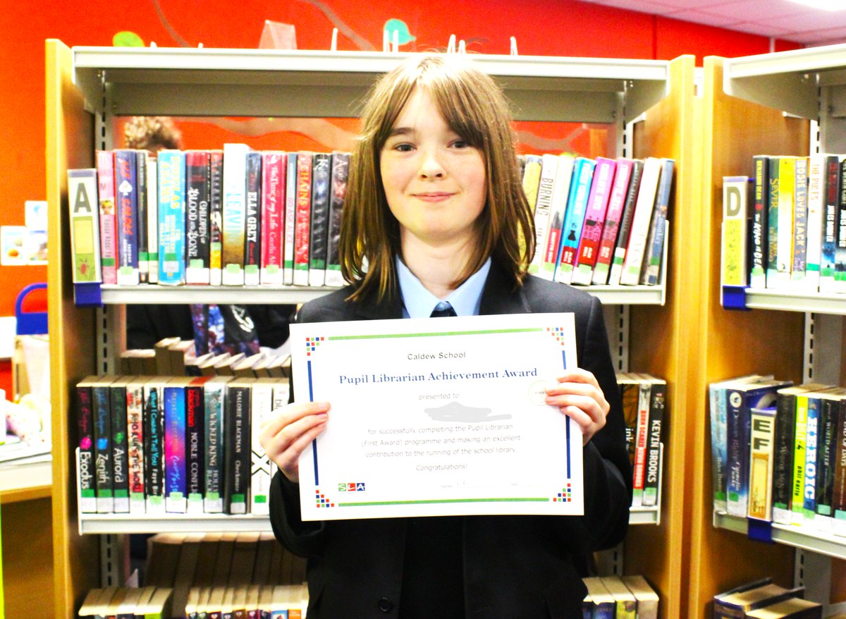 Congratulations to sisters Phoebe (Y9) and Erin (Y8) who have both achieved their SLA Pupil Librarian First Award this week, for providing invaluable help at breaks and lunches in the school library! 👏👏👏 @Caldew_School