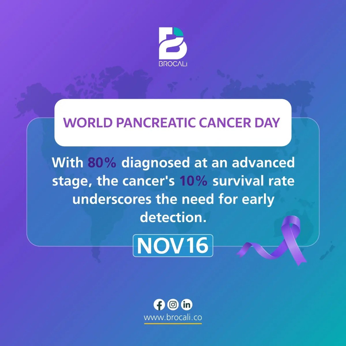 BrocaliMed's tweet photo. 🙏 Joining hands on #PancreaticCancerDay to raise awareness, honor those fighting, and advocate for early detection. 
Let's paint the day purple and shine a light on the urgent need for research and support.
Together, we can make a difference! 
#WageHope #DemandBetter #rt https://t.co/BCQ9rTIRSO