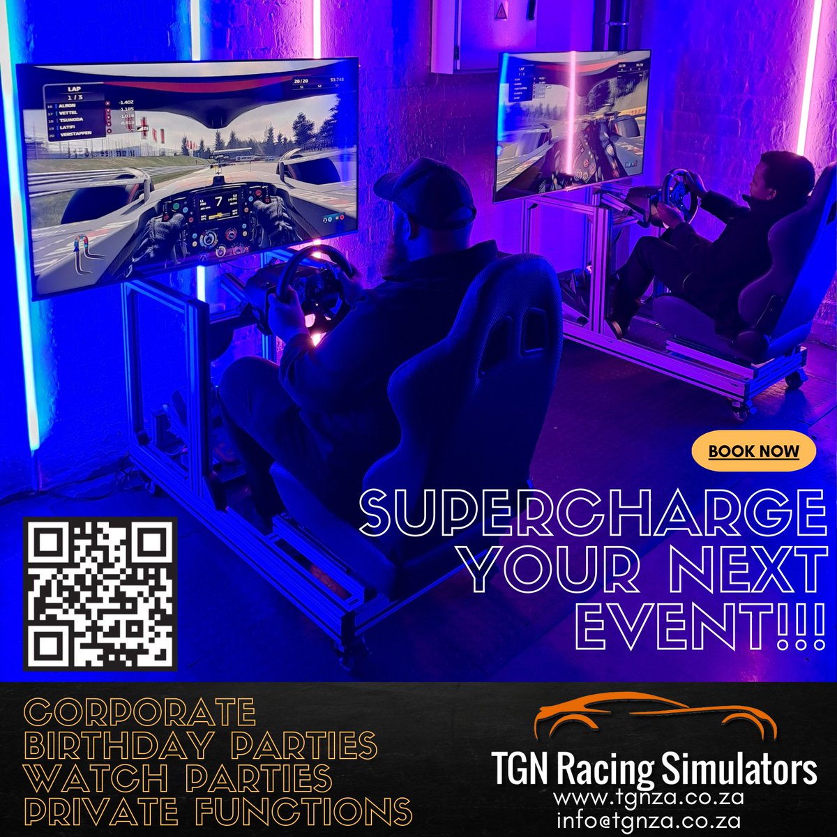 BEEMERSTEIN's tweet photo. Make your next event a resounding success with TGN Racing Simulator Rentals. to book your unforgettable experience today!
https://t.co/BkPRvHWLqE
@tgnza
#tgnza #tgnevents #racingsimulator #tgnsetup #yearendparty #saevents #party #birthday #functions https://t.co/8uz52ytQT6