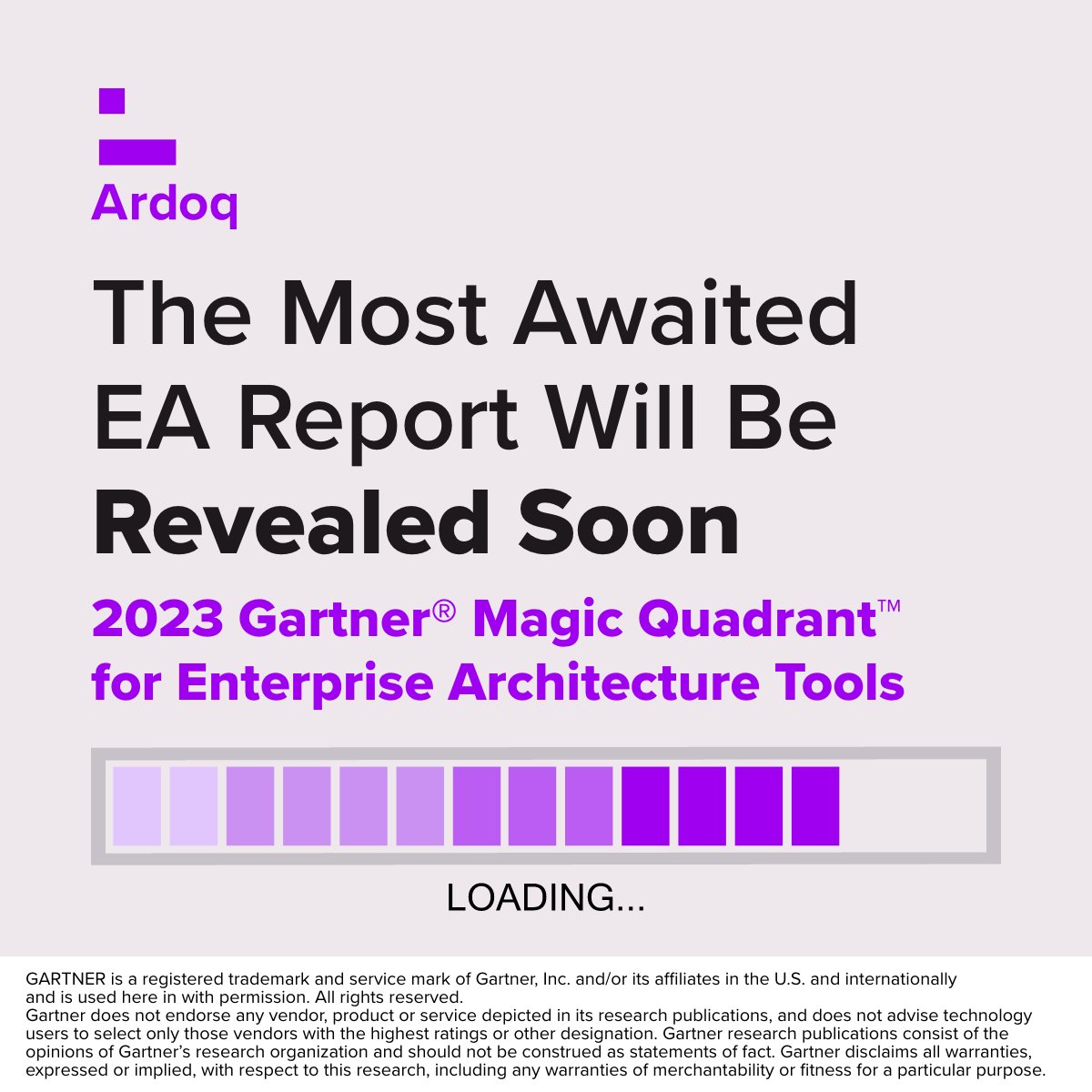 🔹 The 2023 Gartner® Magic Quadrant™ for Enterprise Architecture Tools report will be released in in a just few days!  As a recognized 2023 Leader, we couldn't be more excited to see the results of our efforts and the progress we've made over the last 12 months 🚀 Stay tuned!