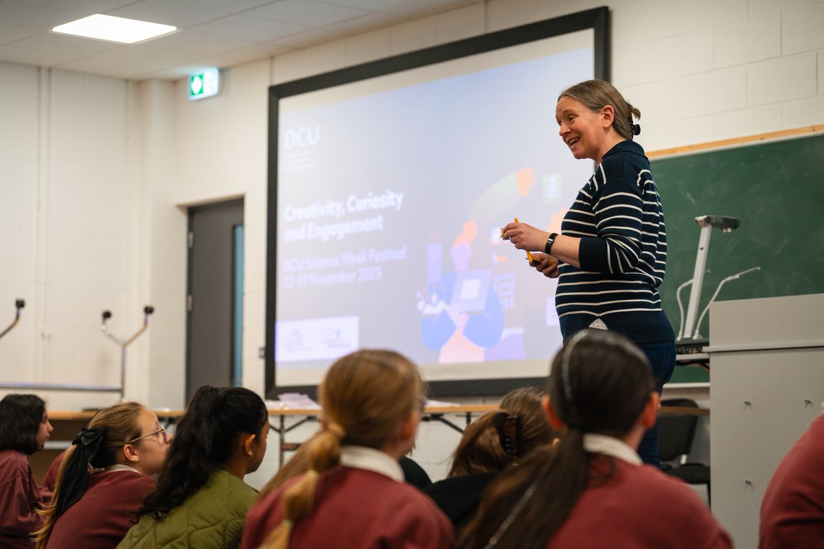 DCU's tweet photo. #scienceweek2023 activities continue in DCU today, hosted by @DCUFSH and supported by @scienceirel . 
Sixth Class pupils from Our Lady of Victories' Girls National School in Ballymun @GirlsOlv joined the the DCU School of Maths @DCUMaths for our Maths Quest workshop this morning! https://t.co/HKBQMc7MeE
