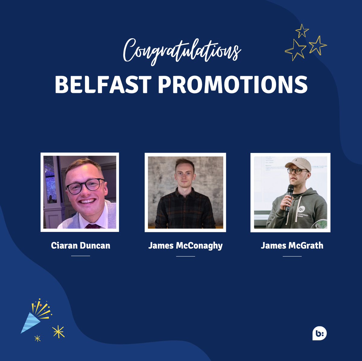 Massive congratulations to our recently promoted BVers 🎉 Ciaran Duncan, James McConaghy and James McGrath 👏 ✨👏🏻