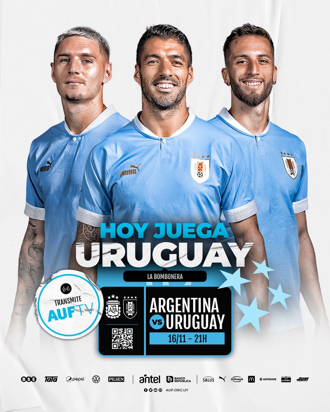 AUF - Selección Uruguaya de Fútbol - ¡Hoy juega Uruguay! #ElEquipoQueNosUne
