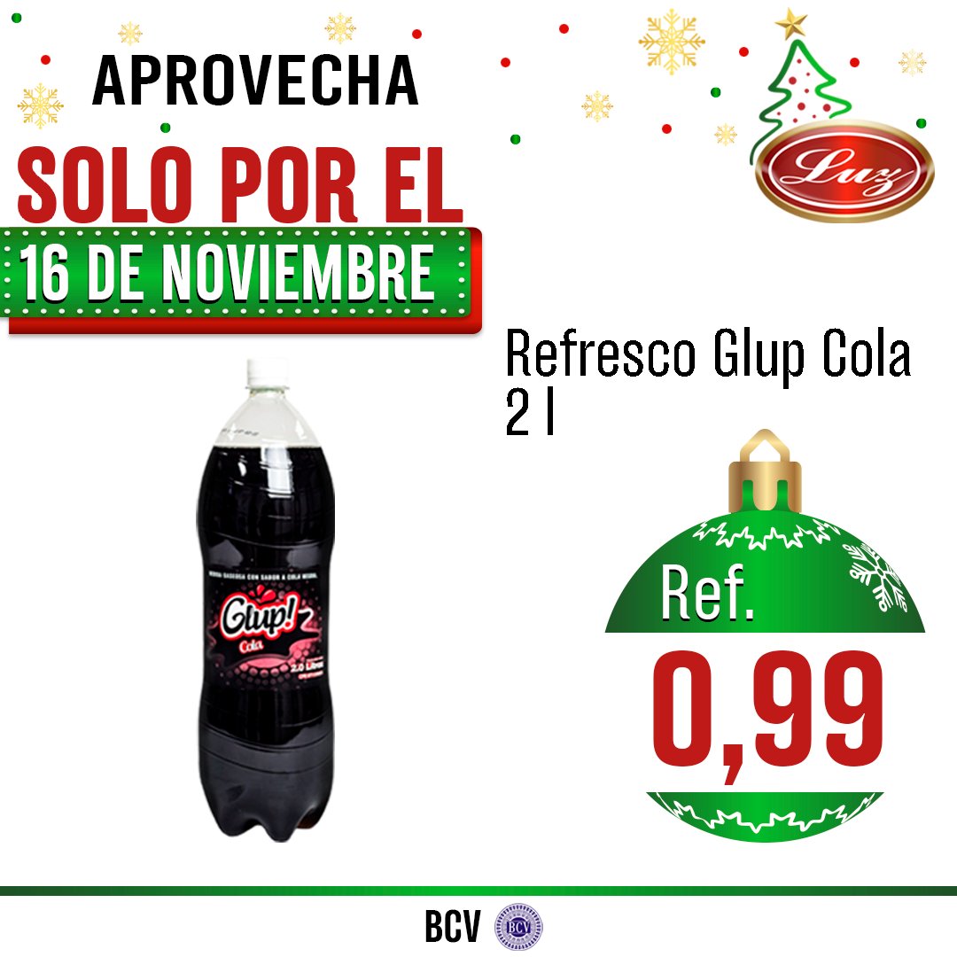mercadosluzca's tweet photo. Ven y celebra la navidad con el #SoloPorEl en todas nuestras sucursales y en @luz.quick únicamente el 16 de noviembre

#AutomercadosLuz #LuzQuick #noviembre2023 #FestivaldePrecios #descuentos #mercado #promos #market #mall #supermercado #comida #ofertas #promociones #productos https://t.co/Mzhwq4DfKQ