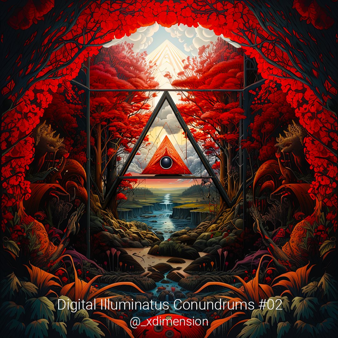 _XDimension's tweet photo. Every pixel,  every shade is a whisper from the "Digital Illuminatus Conundrums", a  riddle for the seekers, a mirage for the believers. #NFT #NotForSale #Riddle #Ripple #digitalart #589RabbitHole https://t.co/FuXgDb2vJx