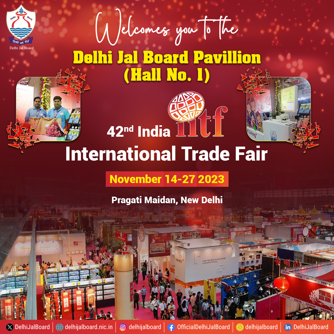 DelhiJalBoard's tweet photo. Dear Delhi,

Delhi Jal Board has set up a stall at Delhi's Pavillion in the 42nd India International Trade Fair, 2023. Please come and visit and know about the water journey of Delhi

#IITF2023 #Tradefair #PragatiMaidan #Djb4U #DjbOnMission https://t.co/BYKDUnrssA