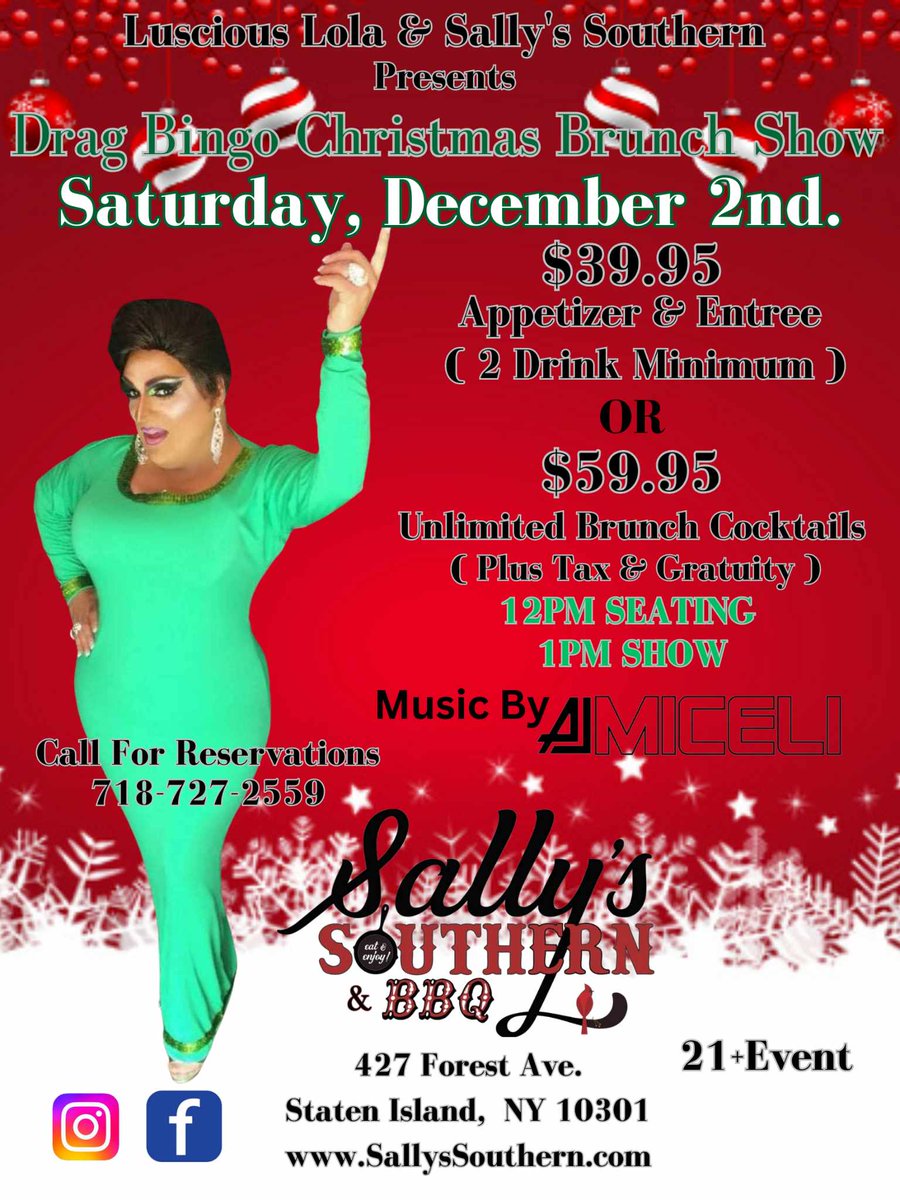 LTLUSH2's tweet photo. Chrismas Drag Brunch #lusciouslola #dragshow #dragbrunch #christmasshow #dj #music #dacing #shots #christmasparty https://t.co/bW7cQsgScI