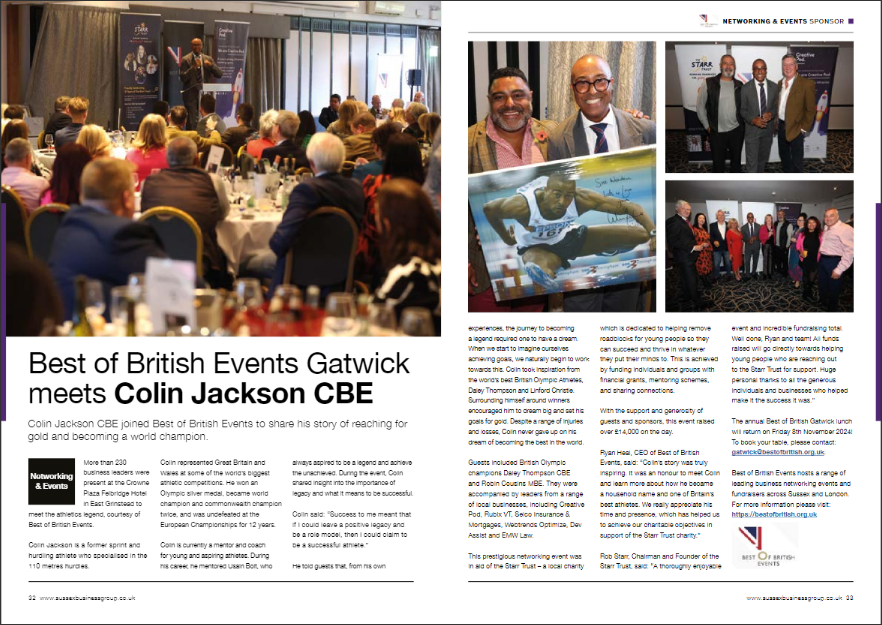 Great to see our latest article from the recent Best of British Gatwick event in support of the <a href="/StarrTrust/">Starr Trust</a>, featured via Sussex Business Times!

Read the full article here: 

issuu.com/lifemediagroup…