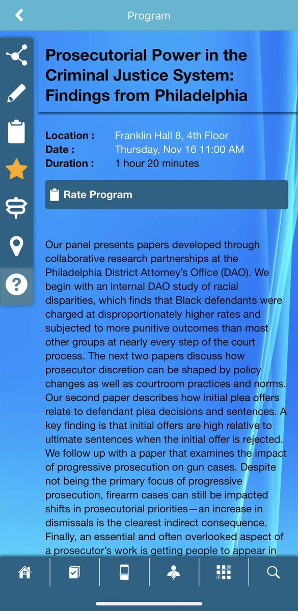 EverydayasOrenG's tweet photo. Good morning @ASCRM41 !
3 awesome panels this AM.
1. Progressive Prosecution in Philadelphia: Lessons from Criminal Justice Stakeholders
2. Prosecutorial Power in the Criminal Justice System: Findings from Philadelphia
3. Community-Designed and/or Community-Driven Intervention https://t.co/uPxSFF2t0x