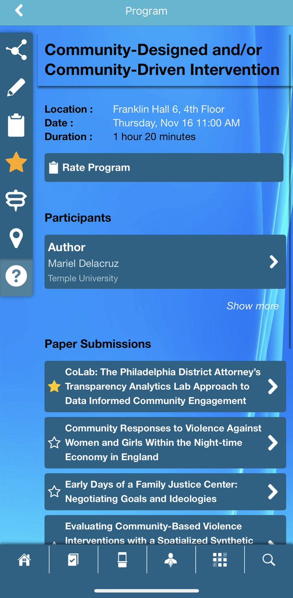 EverydayasOrenG's tweet photo. Good morning @ASCRM41 !
3 awesome panels this AM.
1. Progressive Prosecution in Philadelphia: Lessons from Criminal Justice Stakeholders
2. Prosecutorial Power in the Criminal Justice System: Findings from Philadelphia
3. Community-Designed and/or Community-Driven Intervention https://t.co/uPxSFF2t0x