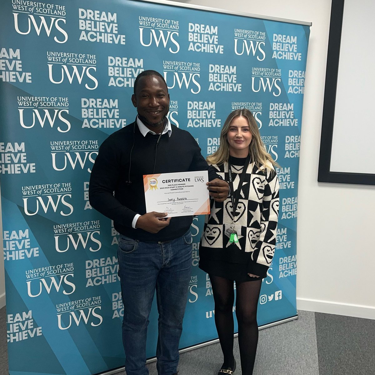 UWSIgnite's tweet photo. Congratulations to our competition winners! All pictured with our team Student Innovation Coordinator, Emma ���
1st Place - Stephen Langston
2nd Place - Jerry Pwatira
3rd Place - Holly Dignard
Entrepreneurial Spirit Award - Jack Hart
#KickStart2023 #Competition #BusinessIdeas https://t.co/DJTqNVEOpC