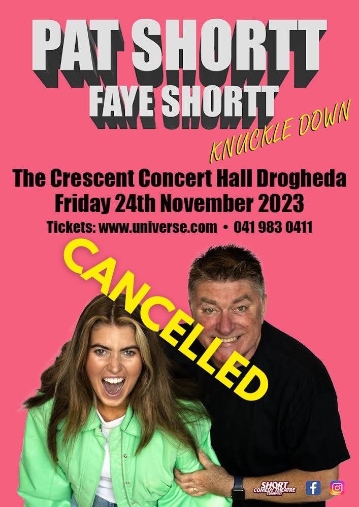 We regret to announce that due to circumstances beyond our control we have to cancel our show in Drogheda. All ticket holders will be refunded through the ticketing agent. @CresConcertHall @LMFMRADIO @faye_shortt
