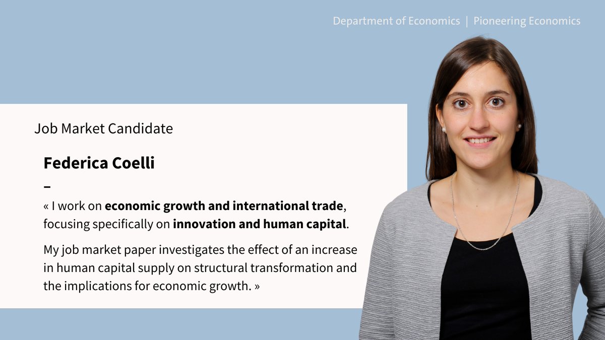 Meet our #Econjobmarket candidates ! Learn more about Federica Coelli @federicacoelli on her personal website 👉 federicacoelli.com/home