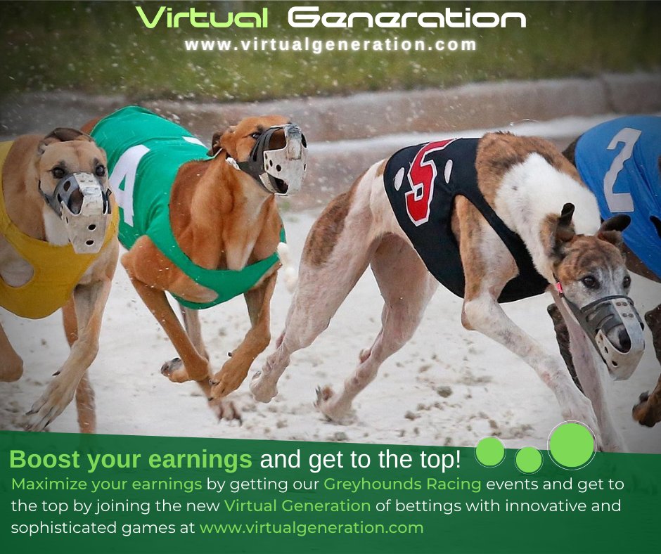 VGeneration01's tweet photo. Make your games get to more with us!
Maximize your earnings! Greyhounds races have always been part of top of the racing games, Virtual Generation offers you the best. Take the chance and be part of our multi platform Greyhounds Racing available for Retail, Web, and Mobile! https://t.co/aEoiV8bruV