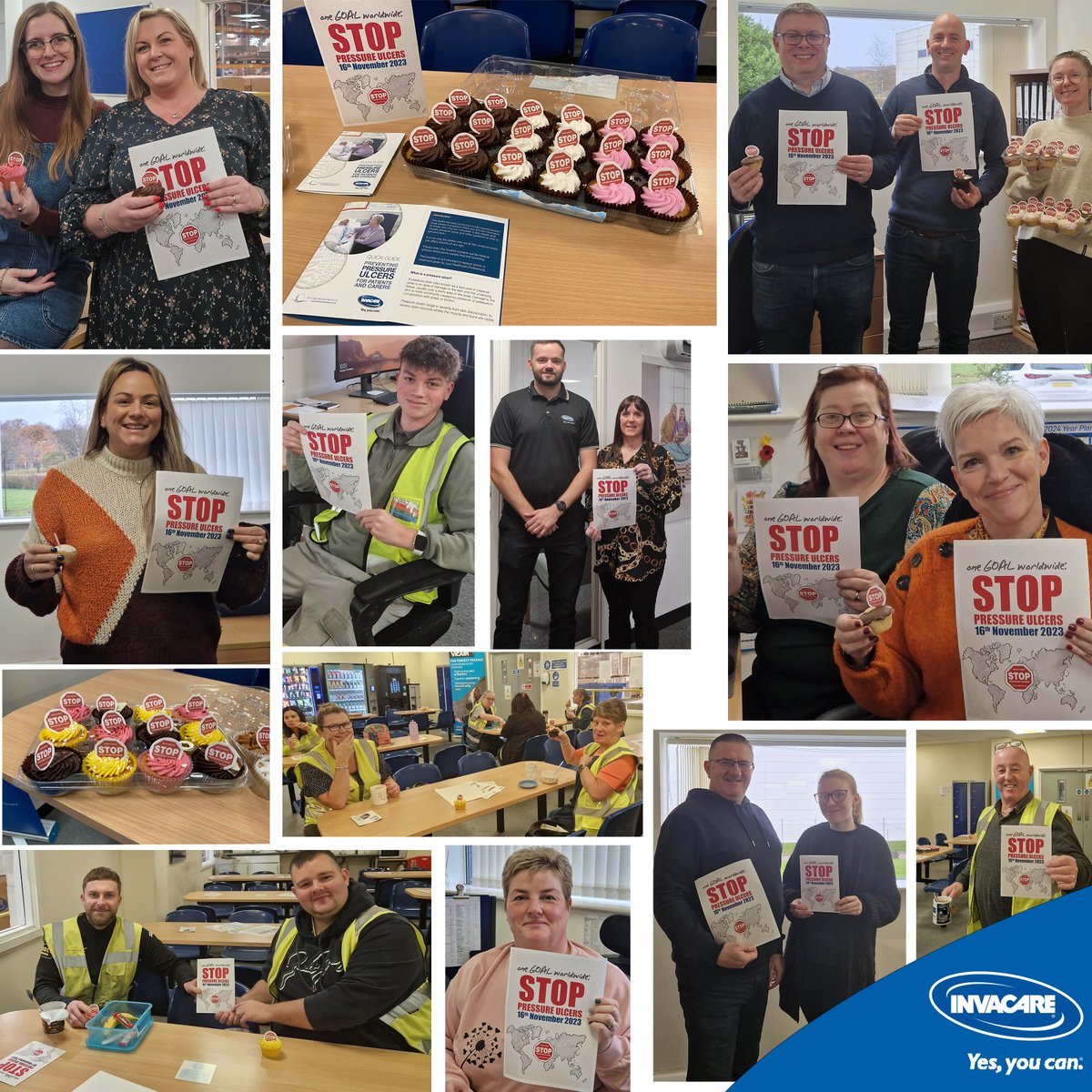 Tpressurecare's tweet photo. Hitting the sweet spot to raise awareness on STOP PU Day! Our staff see our products every day, but we consider raising awareness internally just as important as sharing knowledge with customers.  @EPUAP1  #pressureulcerawareness #education #training #teamsupport #StopPUday2023 https://t.co/OkRgiLXMdF