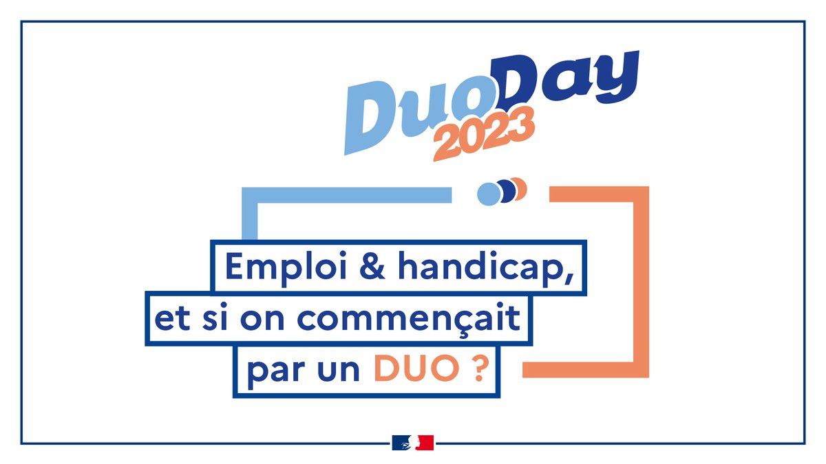 🗓️ J-7 avant #DuoDay2023 ! 📣

Durant une journée, une personne en situation de #handicap compose un duo avec un professionnel afin de découvrir son activité 🤝

C'est partout en France ! ✨➡️ duoday.fr

#TousMobilisés #AvecPôleEmploi #DuoDay #RQTH #SEEPH #SEEPH2023