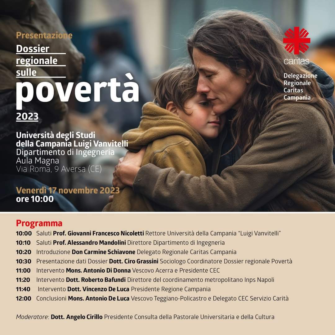 VincenzoOrab96's tweet photo. Ad Aversa la presentazione del Dossier regionale sulle povertà della delegazione Caritas Campania con il presidente della Giunta regionale Vincenzo De Luca ed il presidente della Conferenza Episcopale Campana Mons. Antonio Di Donna.
@CONPASUNI https://t.co/bwHlbgPox8