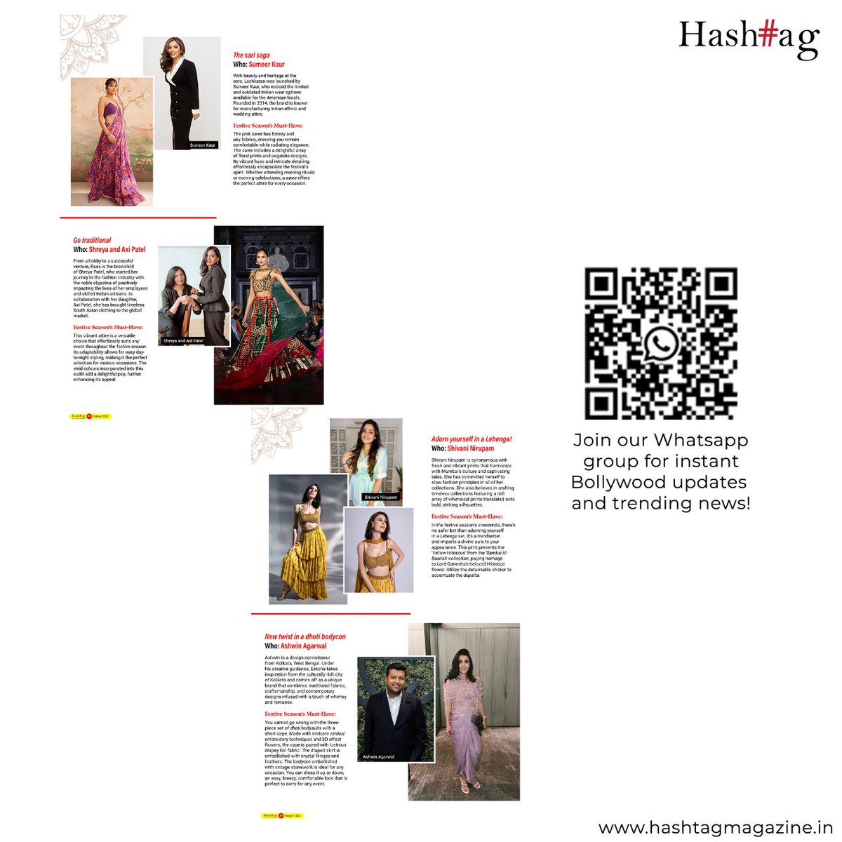 Wedding season has started, and brides, get ready to be excited! Explore our latest magazine for an exclusive Bridal Fashion Guide that's set to ignite your wedding dreams. Visit the Link hashtagmagazine.in/festive-fashio… #BridalFashion #WeddingSeason #StyleInspiration #YourMagazineName