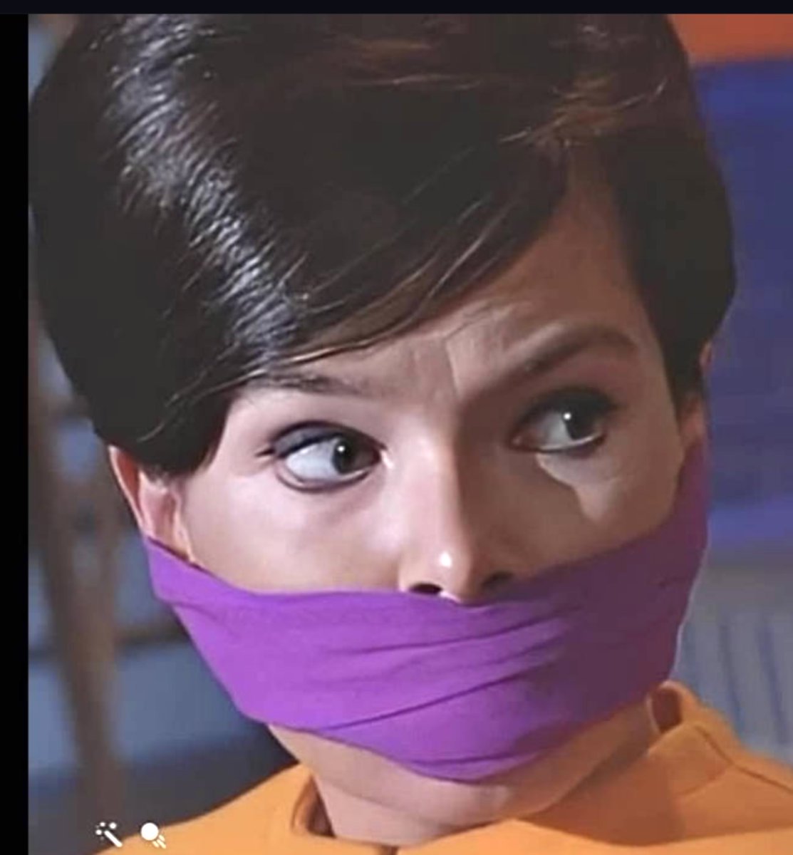 cleavegagged's tweet photo. Otm Gagged Goddess from the Old Batman Tv Series Yvonne Craig #BoundandGagged #Batman #YvonneCraig #OtmGagged #DamselinDistress #ClothGagged #HandkerchiefGagged Gorgeous Gag https://t.co/OVrgL6Mzy2