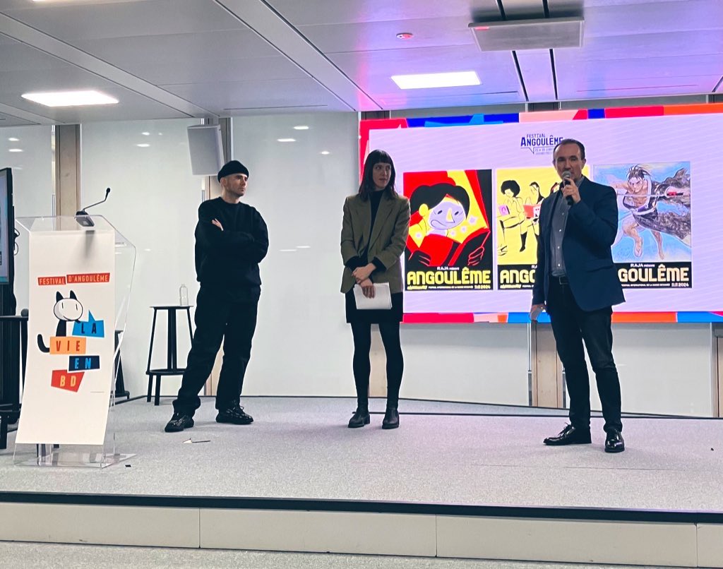 AlexVoyages's tweet photo. Top départ du Festival @bdangouleme 2024🙌🏻 Conférence de presse &amp;annonce de la sélection FAUVE POLAR SNCF VOYAGEURS: 7albums en compétition🏅@SNCFVoyageurs engagé pour 1accès gratuit à la culture pour tous,accompagnant les Français sur les +grands événements du territoire🚄 #SNCF https://t.co/utRN20k3Cy