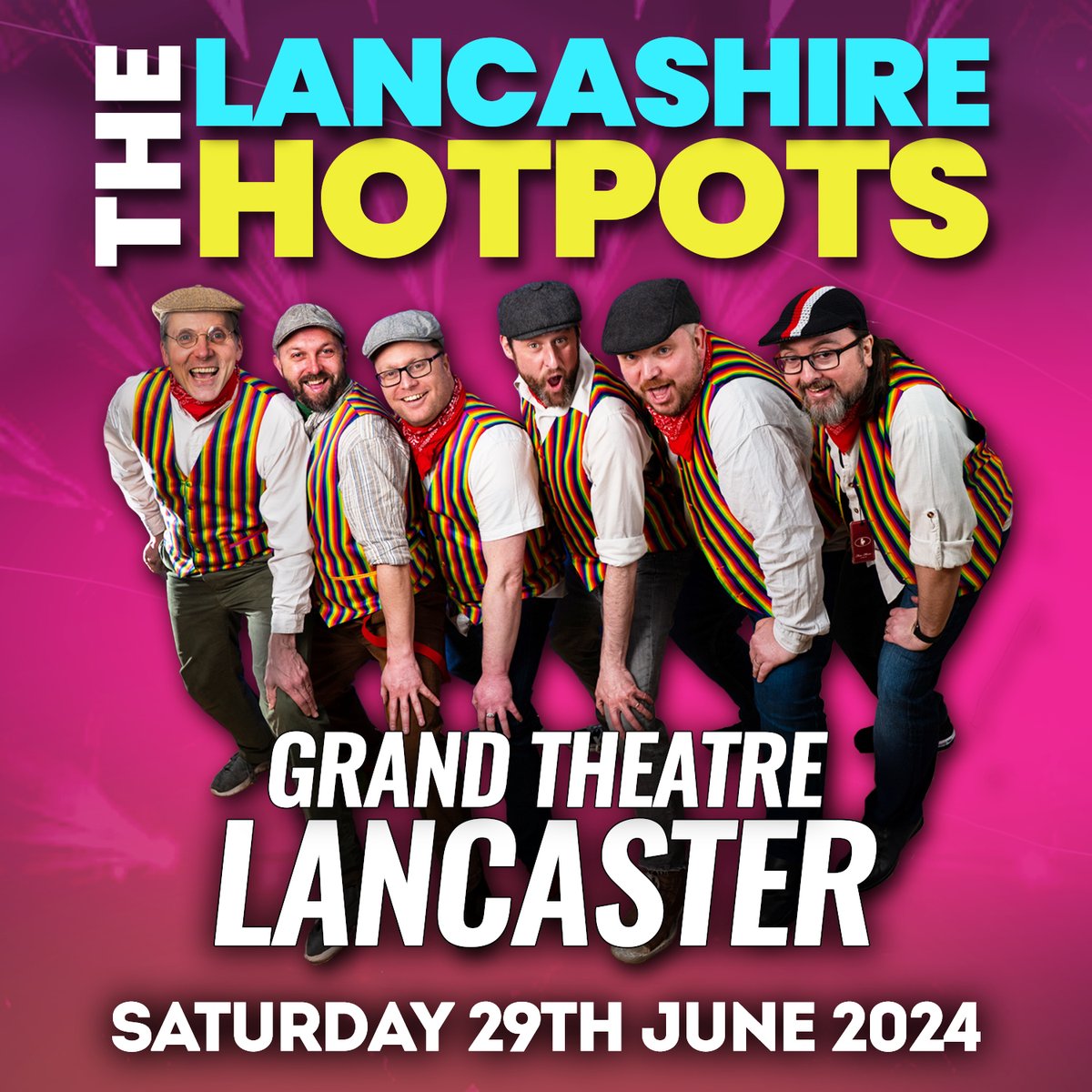 ON SALE NOW!!! Get ready for a Saturday night like no other! Join The Lancashire Hotpots on their Non-Stop Saturday Night Tour for a hilarious evening of silly songs and Hotpot classics. Saturday 29th of June 2024, 7:30pm tinyurl.com/28hkk82t Box Office: 01524 64695