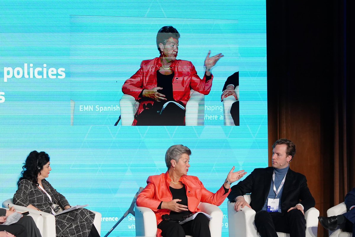 YlvaJohansson's tweet photo. Europe has clear skill gaps & labour shortages in many areas. By supporting MS on legal migration vacancies are filled, EU attracts talent. We need to prevent dangerous irregular migr routes & change to legal migr in an orderly way.
This is my main message at #EMNSpain2023 today https://t.co/wuDyDZzfeA