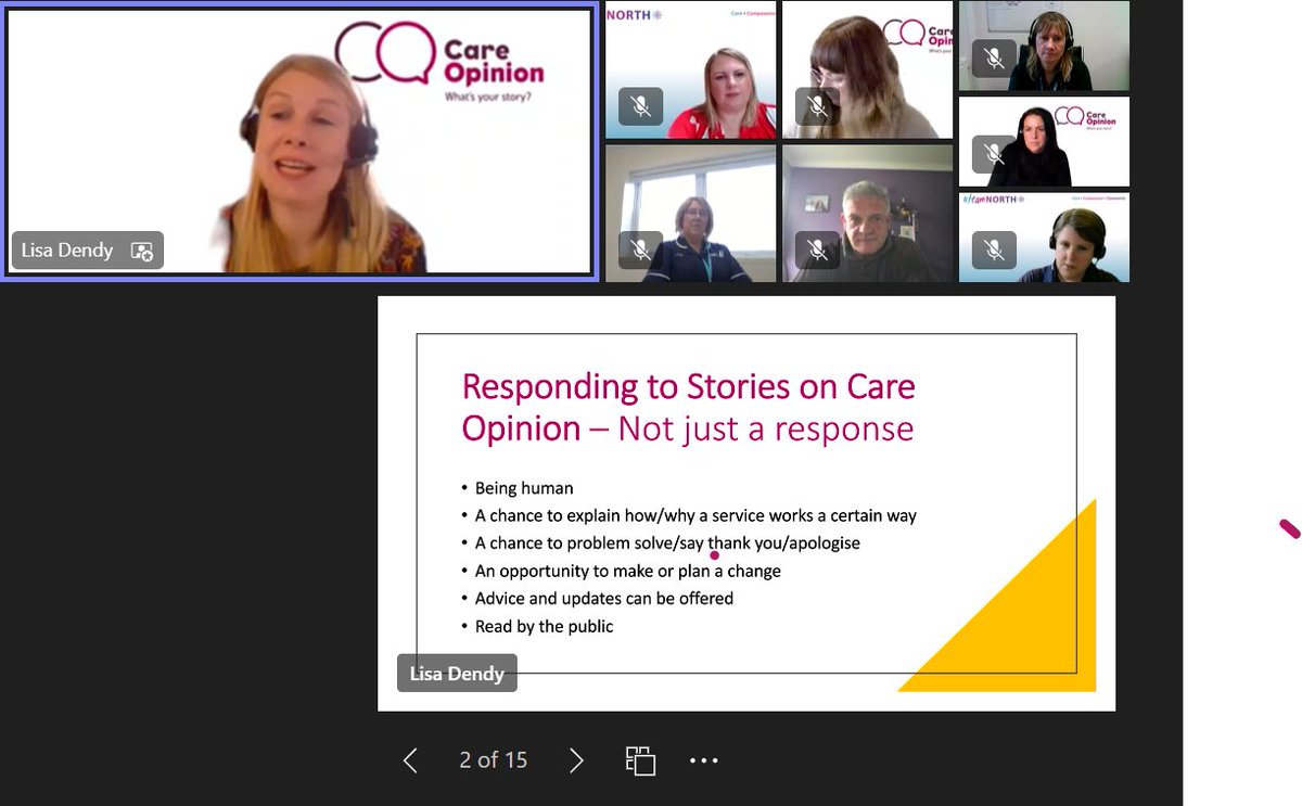 CareOpinionScot's tweet photo. Our last session today for #COconf23 is being led by @DendyLisa, who is currently going through what makes a good response. https://t.co/1PnsZOdBsX
