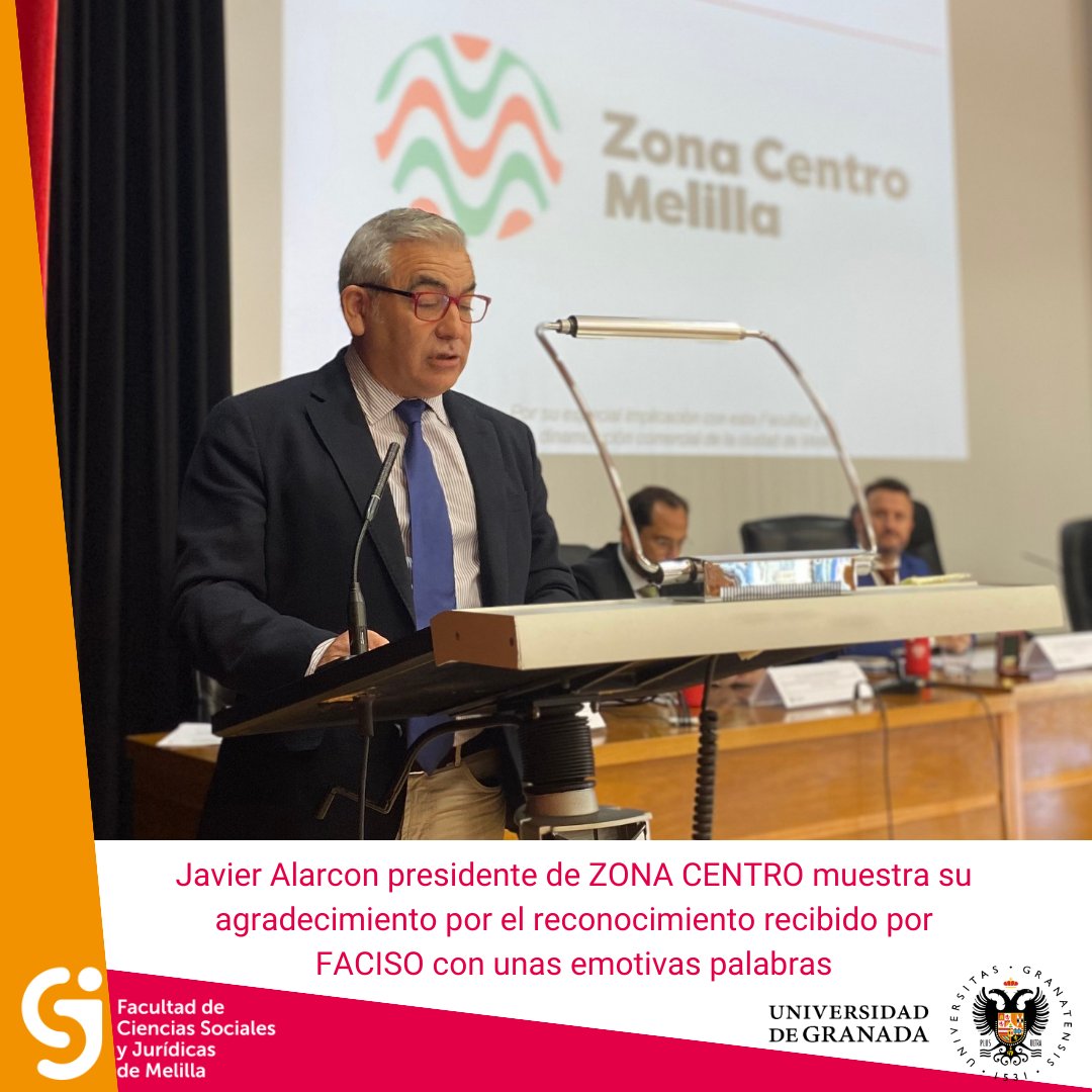 SocialesMelilla's tweet photo. La faculta ha otorgado la medalla de honor de la facultad a la @asociacionZCml por su gran labor en la revitalización del tejido empresarial de nuestra ciudad. Muchas gracias por vuestro esfuerzo.

#Faciso #Facisoml #Melilla #UGR #Facisopatron #estudiarenmelilla https://t.co/ZitoyrCn3D