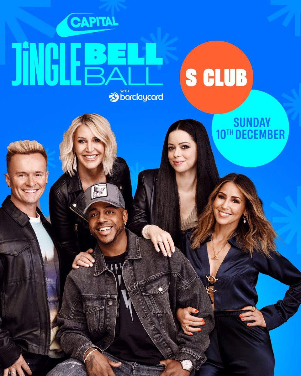 Are you ready for an S Club (Christmas!) Party?? 🎄🎵✨ Beyond excited to announce that we will be performing at this year’s Capital Jingle Bell Ball on Sunday 10th December at London’s O2 Arena! ❄️ We can’t wait to reach for the stars with you!! @CapitalOfficial #CapitalJBB