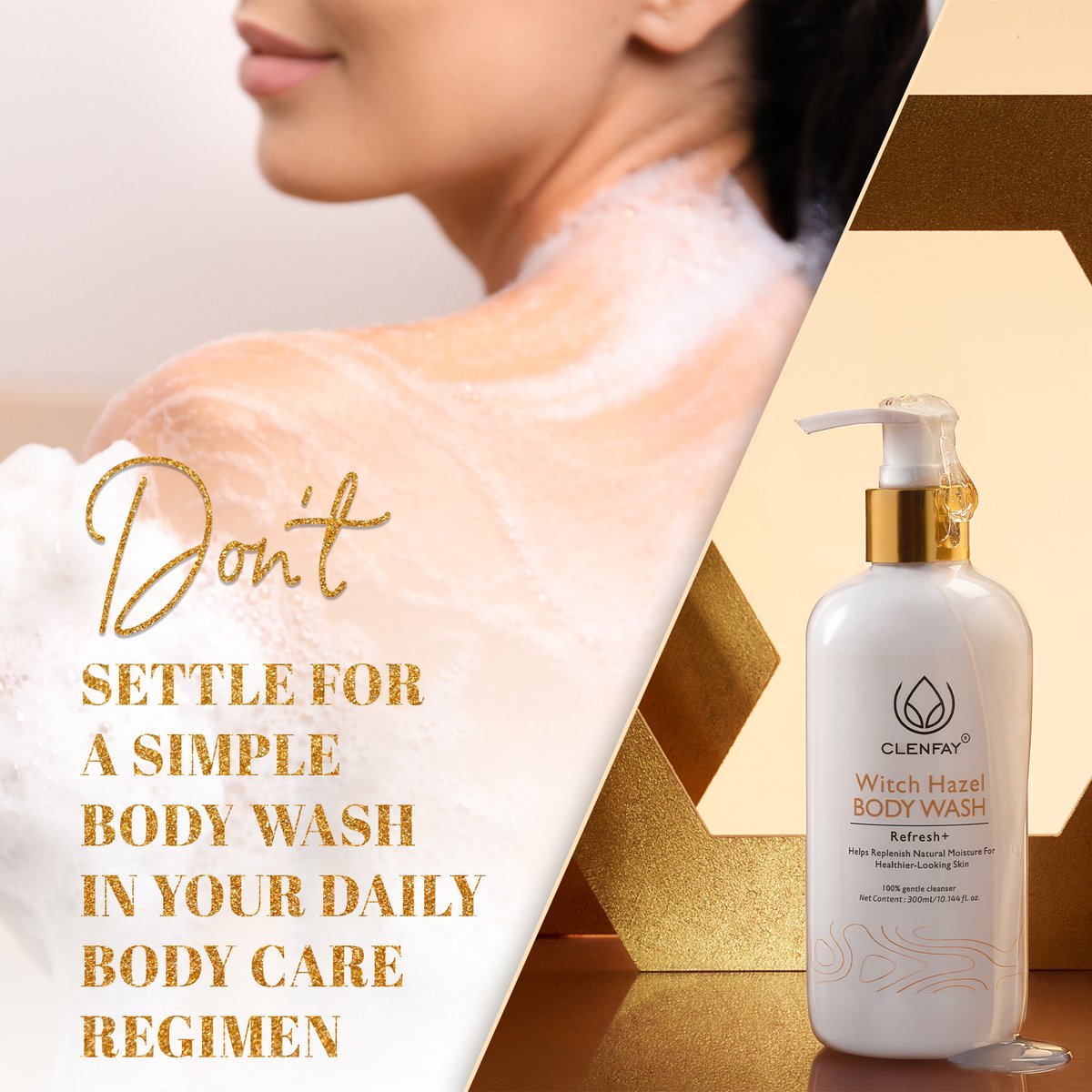 clenfay's tweet photo. More than a body wash, it's a lavish escape. 

#Clenfay's Witch Hazel Body Wash combines the richness of luxury with the purity of organic goodness. 

Unveil a new standard of self-care. 🍃🛁

#NaturallyLuxurious #ClenfayBeauty #ClenfayWonders #WitchHazelGlow #OrganicIndulgence https://t.co/W5iUUgZyUX
