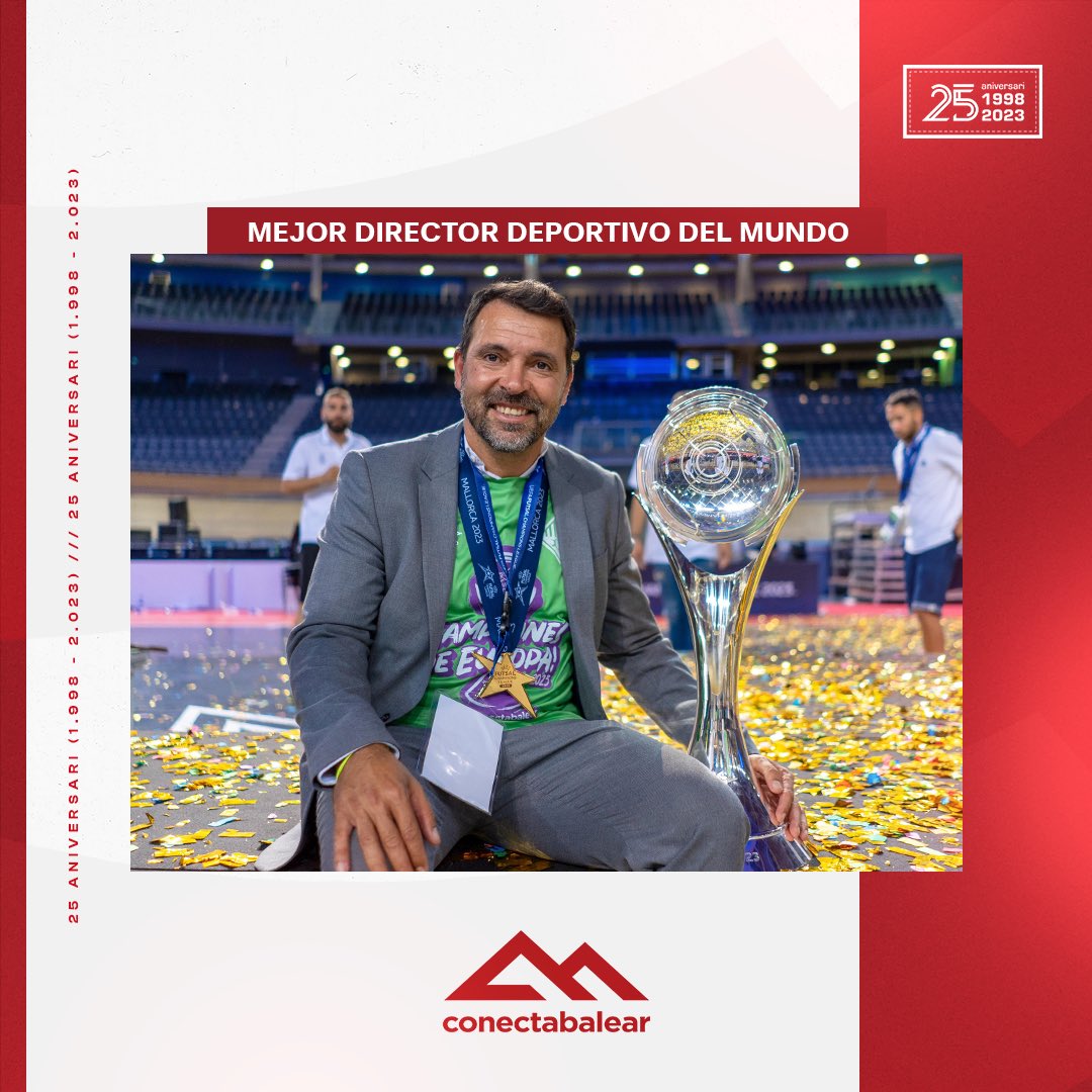 PalmaFutsal's tweet photo. 𝐉𝐨𝐬𝐞́ 𝐓𝐢𝐫𝐚𝐝𝐨, 𝐦𝐞𝐣𝐨𝐫 𝐝𝐢𝐫𝐞𝐜𝐭𝐨𝐫 𝐝𝐞𝐩𝐨𝐫𝐭𝐢𝐯𝐨 𝐝𝐞𝐥 𝐦𝐮𝐧𝐝𝐨 𝐩𝐨𝐫 𝐬𝐞𝐠𝐮𝐧𝐝𝐨 𝐚𝐧̃𝐨 𝐜𝐨𝐧𝐬𝐞𝐜𝐮𝐭𝐢𝐯𝐨

🎖️Se suma a los premios de mejor club del mundo y a Vadillo como mejor entrenador

😱 El Mallorca Palma Futsal será el más galardonado en la gala de los premios anuales al fútbol sala

https://t.co/PiRizgShVT

#Premios
#Losmejoresdelmundo