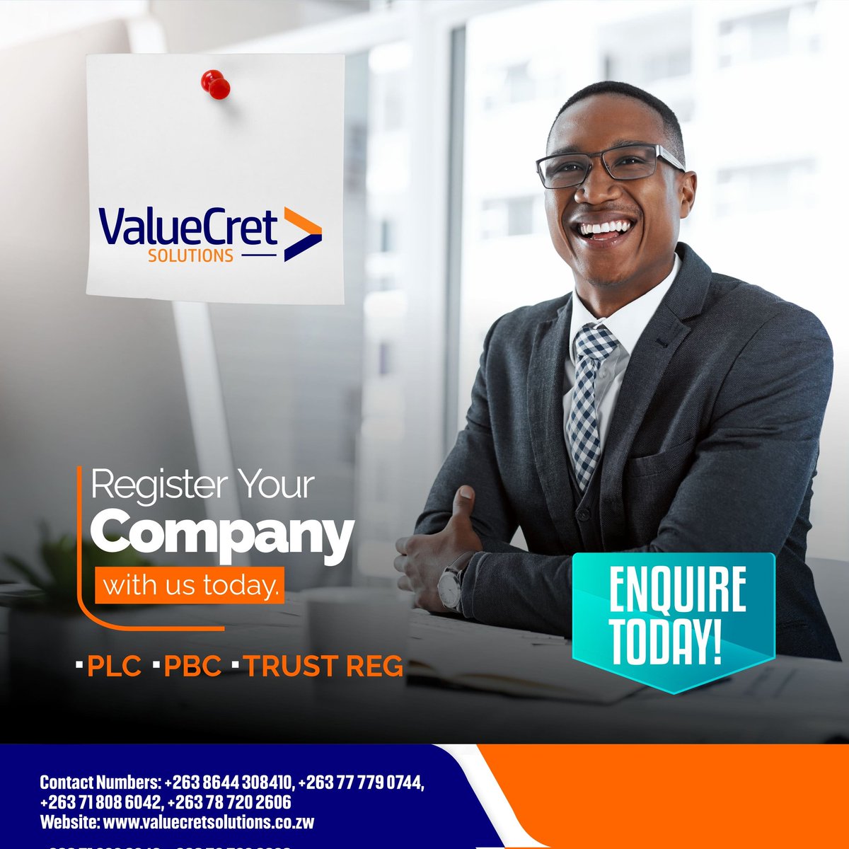 Why don't you formalize your business? Why are you hesitating? Why don't you talk to the experts and get your company registered in 3 days tokupai mapapers enyu.

#MoreValue_MoreSolutions
#CompanyRegistration
#TaxClearance
#BusinessConsultancy
