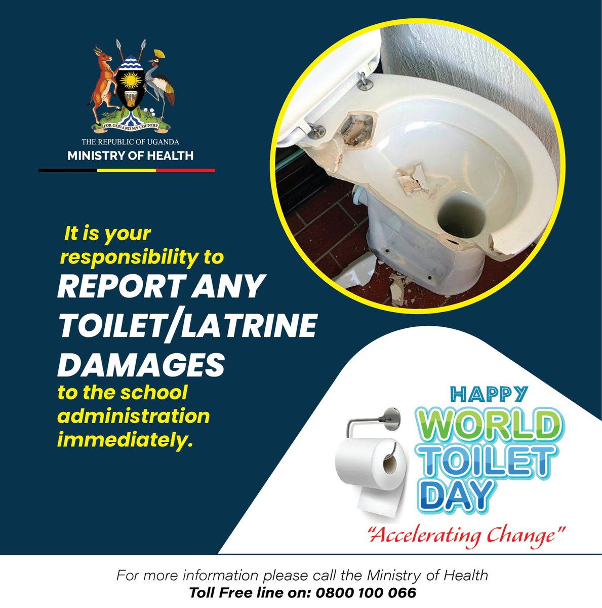 Let us be responsible to ensure that all toilets and latrines are well maintained at all times #WorldToiletDay