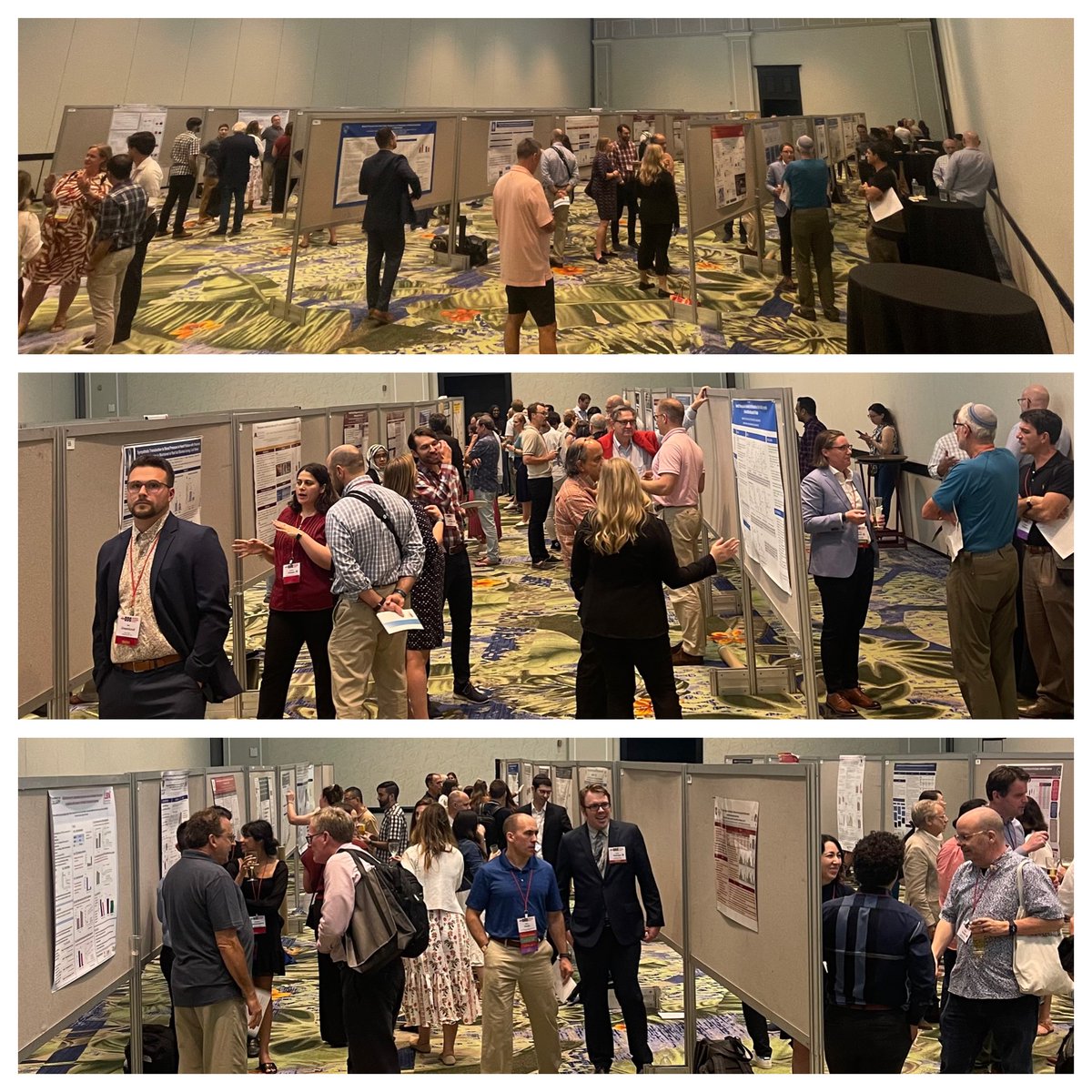 🌅Good Morning #AAS2023 attendees! Check out a photo recap of Poster Session I. Hope you're looking forward to another beautiful day of 🔬science and sunshine!☀️