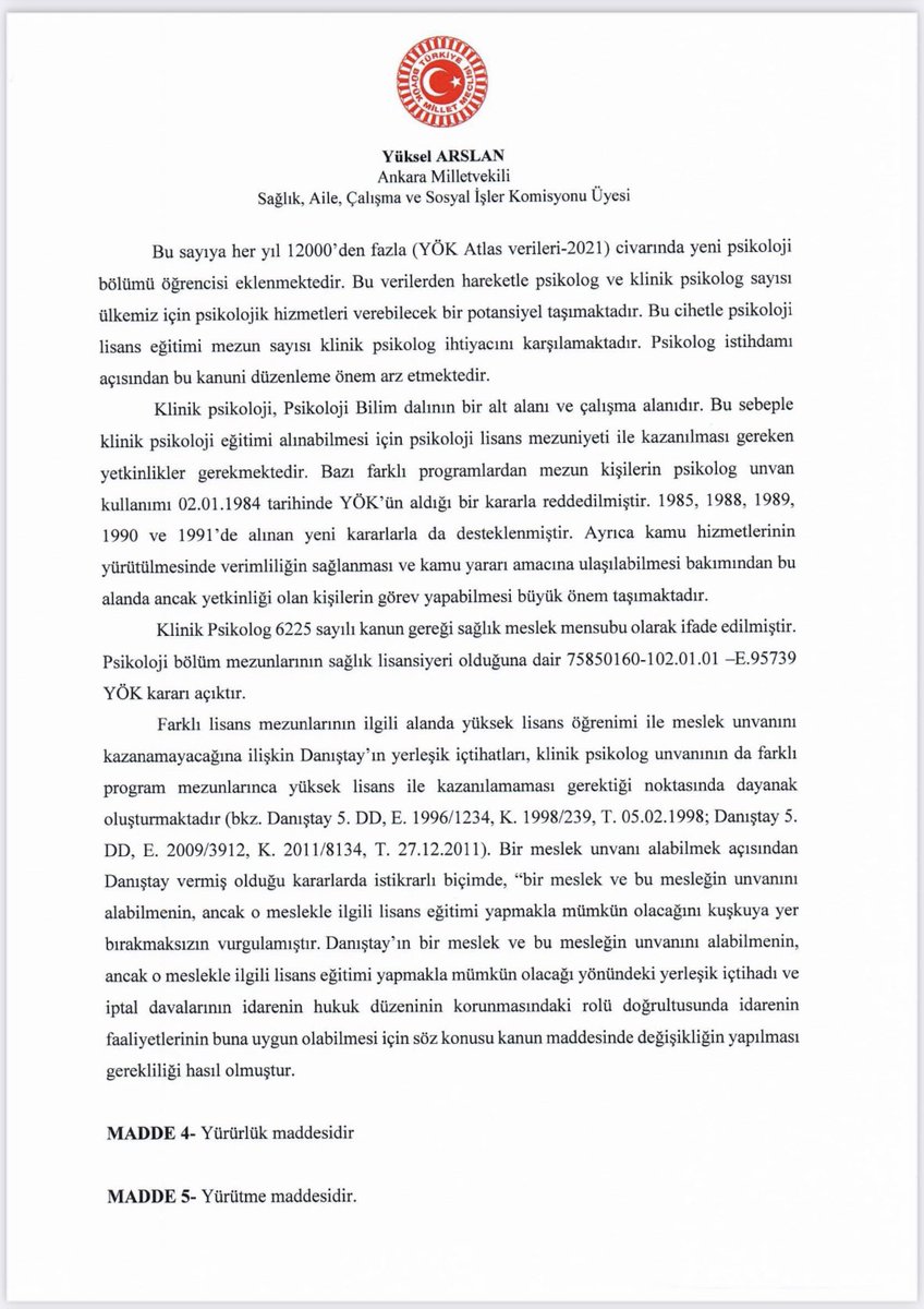 Çocuklarımızı bedensel, ruhsal ve sosyal yönden sağlıklı bireyler olarak yetiştirmek amacıyla, 
"Eğitim Kurumlarında Psikolog ve Klinik Psikolog" görevlendirilmesine ilişkin Kanun Teklifimizi verdik.

Büyük Atatürk'ün dediği gibi; "Bugünün çocuğunu, yarının büyüğü olarak