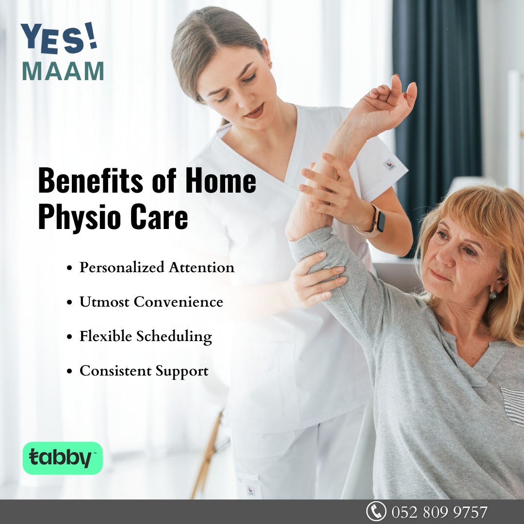 Embrace the Comfort and Effectiveness of Physiotherapy at Your Home with 'Yes! Ma'a️ DM us or visit our website to book your Home Physio Care session today. Begin your journey to better health with 'Yes! Ma'am'. #HomePhysio #PersonalizedCare #HealInComfort #YesMaamCare