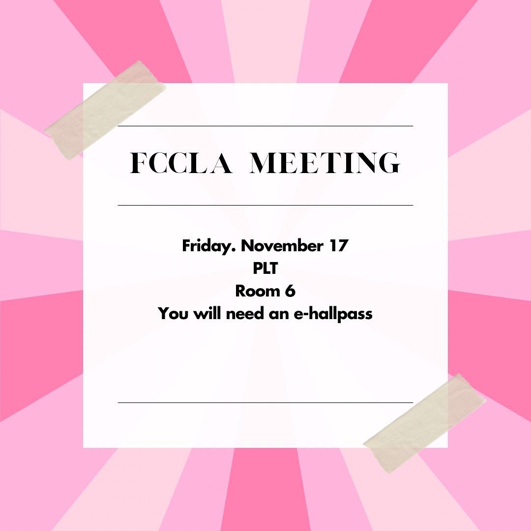 Agenda Items- t-shirts, FCCLA star events, Merry &amp; Active Fundraiser, Chipotle Drawing, announcement and prizes for Food Drive Winners, and No Sew Blankets. <a href="/PCHSHalls/">PCHS Halls</a>