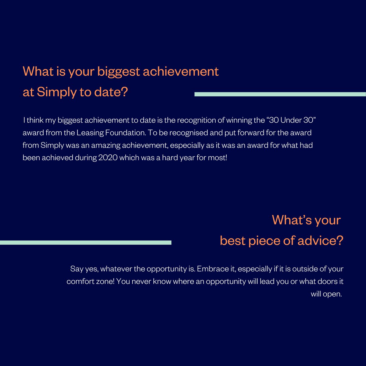 Meet our Head of Broker Development, Charlotte Downing! 
 
Charlotte has gone from strength to strength at Simply, starting here in 2018 as a Sales Support Manager and swiftly taking on more responsibility.

Find out more about Charlotte below. 
#meettheteam #assetfinance #broker