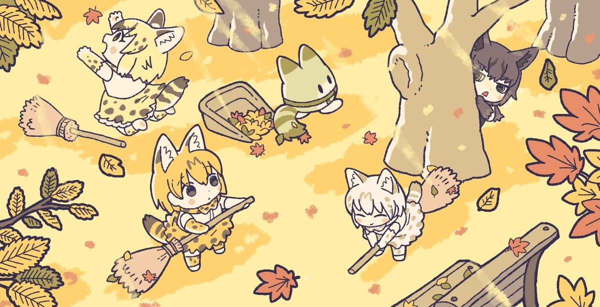 kuro96siro46's tweet photo. 🍁🍂🧹🐱 https://t.co/obS02BRFeC