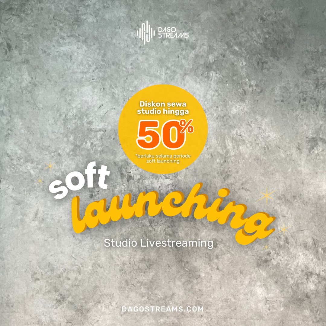 dagostreams's tweet photo. 🌟 PROMO SPESIAL! 🌟

Selama periode masa soft launching untuk sewa studio kami hemat hingga 50% !! Jangan lewatkan kesempatan ini untuk menyalurkan kreativitas Anda dengan harga terjangkau di @dagostreams https://t.co/1vS9gEaBPg