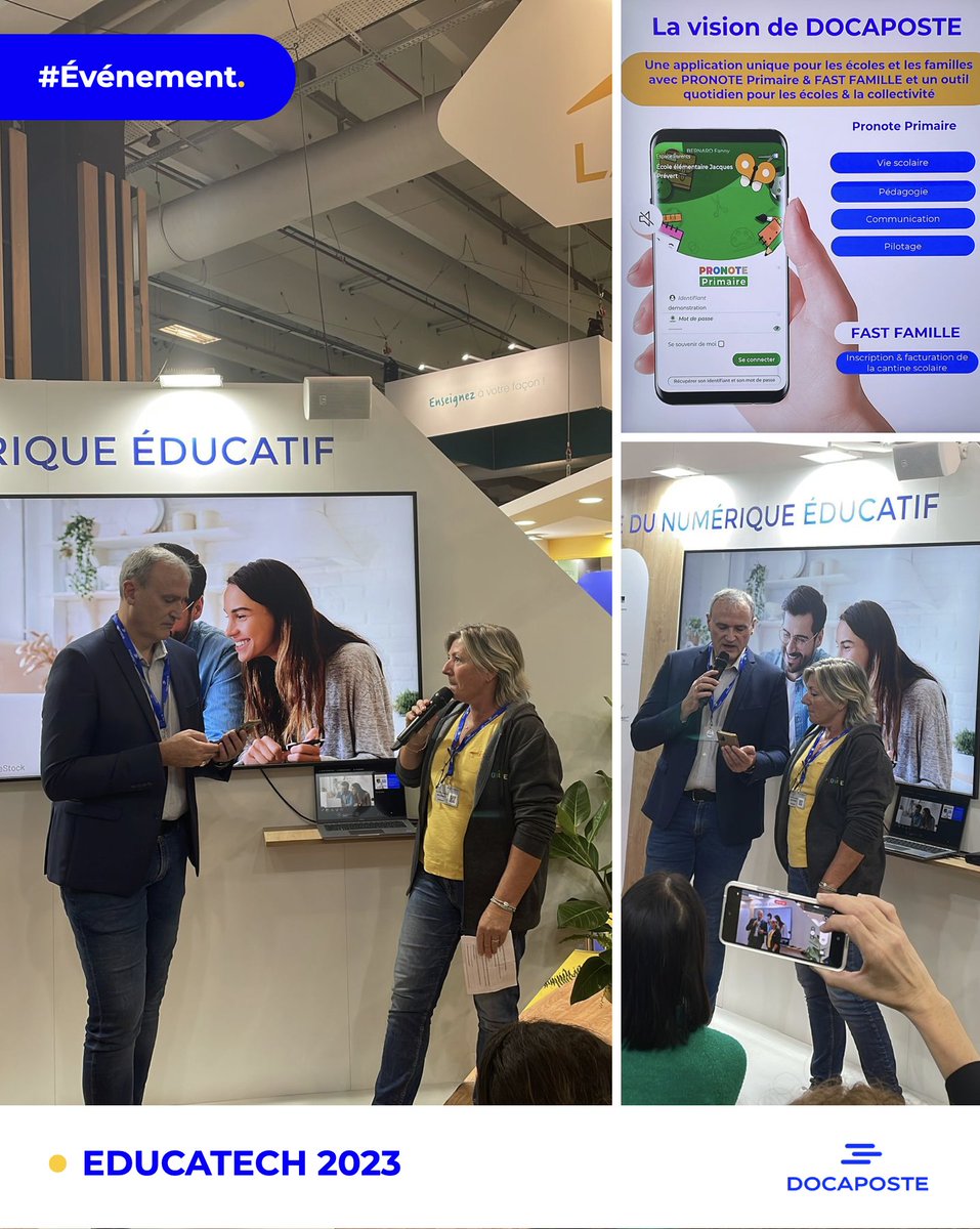 #EducatechExpo | Scolaire, Périscolaire, Quelles solutions pour faciliter la vie des familles ? Isabelle LEGRAND, Consultante éducation <a href="/Docapost/">Docaposte</a> et  Christophe TINANCOURT, Responsable du Service Clients et Projets chez <a href="/DocaposteF/">FAST, une marque de Docaposte</a>, ont présenté la vision de <a href="/Docapost/">Docaposte</a>.