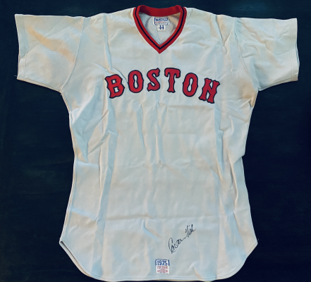 kollexor's tweet photo. 🔥 Step up to the plate and take a swing at history with this game-used Carlton Fisk Red Sox jersey, photo-matched from his iconic 1975 season! ⚾️🌟

👕 This isn't just fabric and thread—it's a piece of the legend, worn by Fisk himself in a season that still echoes in the halls of Fenway Park.

📈 And guess what? You can also buy, sell, and trade on Kollexor! Right now, this piece of baseball royalty is up for grabs, listed for sale by its owner.

🎁 Don't just witness history—own it. Sign up for free on Kollexor today and post your incredible items. Join us in curating the annals of sports history, and if you spot that missing piece in your collection, make your move!

🛒 Your dream collectible could be a click away. Begin building your legacy at Kollexor!

#CarltonFisk #RedSoxNation #GameUsedJersey #SportsCollectibles #BuySellTrade #KolleXor #BaseballHistory #CollectorsDream
Carlton Fisk 1975 Jersey https://t.co/ZSd4fYd9n3