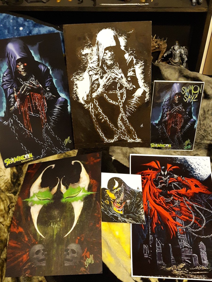 RickSaylor4's tweet photo. MAIL CALL...Got this Badass OG cover piece from Simon Sayz plus book & prints!! Also a dope ass OG Venom piece 🔥🔥🔥🔥 @Jam74efx #SpawnCon #OGArt #IndieComics @unhingedent @SumoThori https://t.co/bHJmeZPpzw