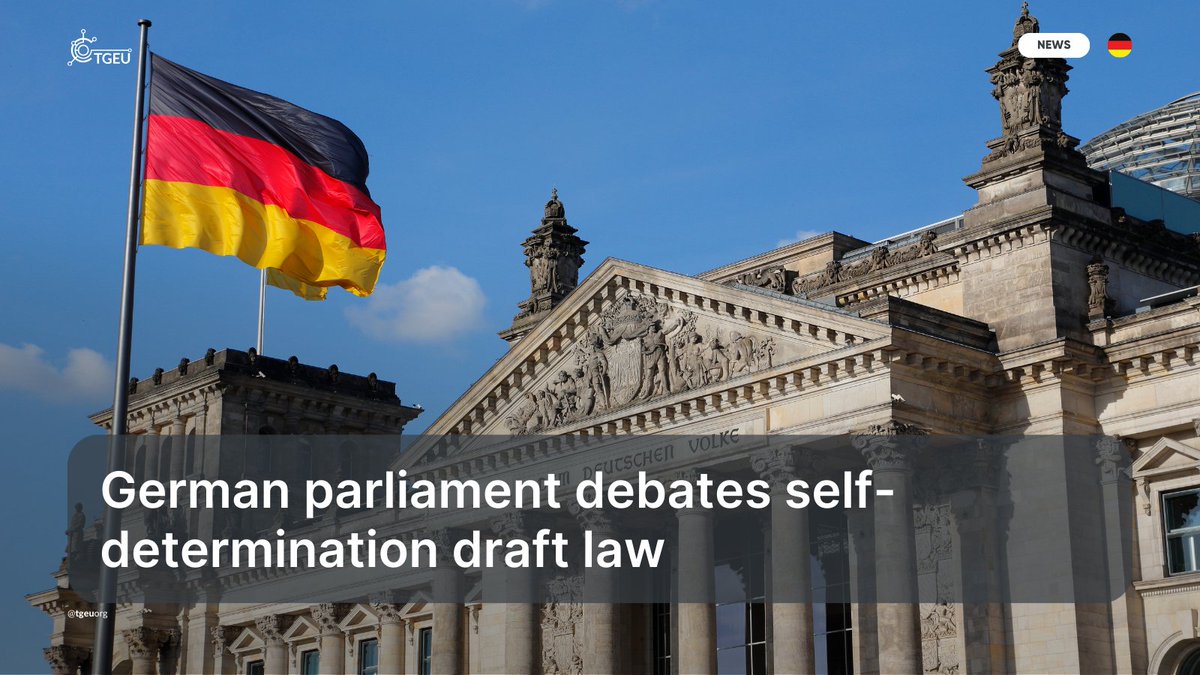 TGEUorg's tweet image. 1/ Yesterday the German parliament held their first debate on the #SelfDetermination draft law. This law would remove the need for a psychological diagnosis to legally change one's gender marker and name.

 #SelfDet #SelfIdentification #SelfID #Germany #LegalGenderRecognition