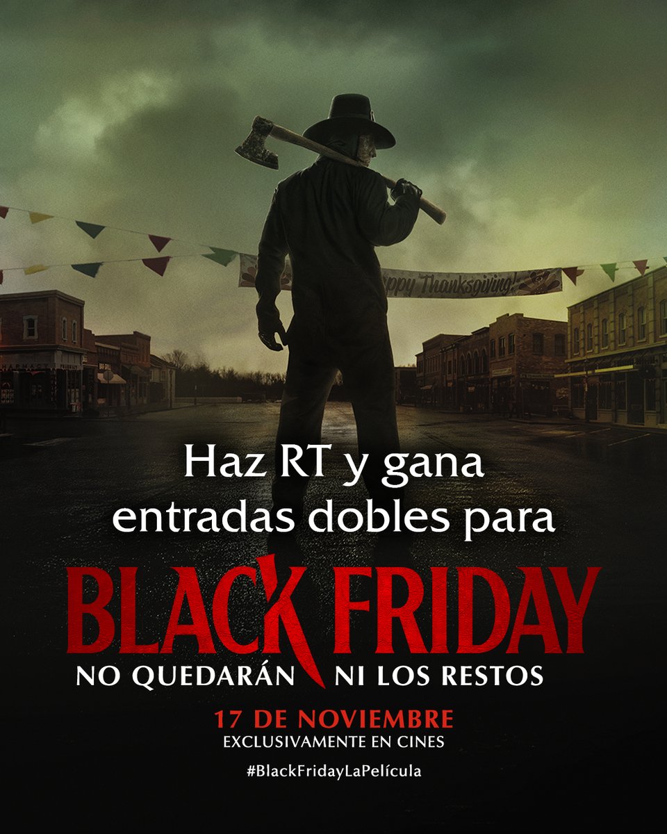 sonypictures_es's tweet photo. ¡No van a quedar ni los restos! Haz RT y gana entradas dobles para disfrutar de #BlackFridayLaPelícula, la nueva película de terror de Eli Roth. Exclusivamente en cines. BB.LL: https://t.co/fhH3veEL42 https://t.co/lR9xA9fHV8