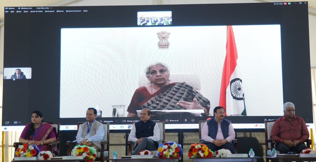 FinMinIndia's tweet photo. 👉 Union Finance Minister Smt. @nsitharaman virtually addresses on Bhoomi Pooja and Foundation Stone laying ceremony of GST Bhawan, Tirupati

👉 Tirupati Commissionerate boosted revenue collection with an impressive growth of about 300% after introduction of the GST regime, says Union Finance Minister

👉 Revenue Secretary Shri Sanjay Malhotra exhorts CBIC officers to continue to focus on grievance redressal mechanism for the taxpayers

👉 Over the past five years, 54 proposals for construction of offices amounting to about Rs. 2,200 crore sanctioned: CBIC Chairman

👉 CGST Tirupati Commissionerate has grown from annualised figure of Rs. 2,815 crore for FY 2017-18 to Rs. 8,275 crore during 2022-23: Zonal Member CBIC

Read more ➡️ https://t.co/FTHMgqom7l
