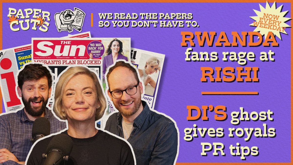 🚨NEW EPISODE🚨 Is Rishi's Rwanda plan grounded for good?! 🛬😵‍💫 Lady Diana's ghost is giving PR tips? 👻🫅 Plus – Men need to be styled too! @msmirandasawyer is joined by @FinTaylorcomedy and debutant @kitlochery from @popbitch! 👂: link.chtbl.com/c4Ru_5As?at=10…